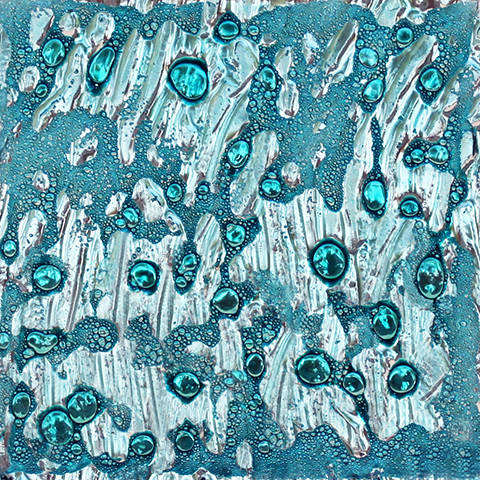 Ice Blue Bubble Glass