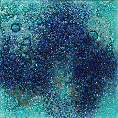 Ice Blue Cobalt Bubble Glass